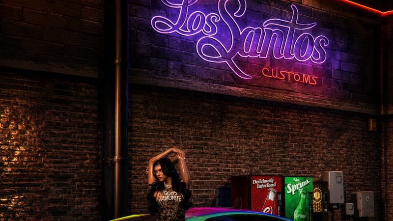 A supercar lit by purple neon lights at night — NOFRONTIN CHIRAQ RP